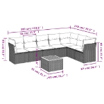 Set Divano da Giardino 8 pz con Cuscini Beige in Polyrattan