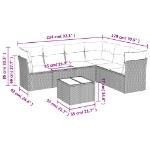 Set Divani da Giardino 7 pz con Cuscini Beige in Polyrattan