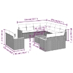 Set Divani da Giardino 12 pz con Cuscini Grigio in Polyrattan