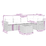 Set Divano da Giardino 6 pz con Cuscini Beige in Polyrattan