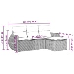 Set Divano da Giardino 4 pz con Cuscini Beige in Polyrattan