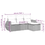 Set Divano da Giardino 4 pz con Cuscini Marrone in Polyrattan