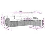 Set Divano da Giardino 5 pz con Cuscini Grigio in Polyrattan