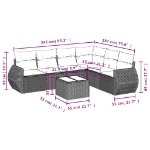 Set Divani da Giardino 7 pz con Cuscini Marrone in Polyrattan