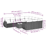 Set Divani da Giardino 11 pz con Cuscini Polyrattan Marrone