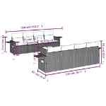 Set Divano da Giardino 9pz con Cuscini Grigio Chiaro Polyrattan