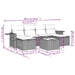 Set Divani da Giardino con Cuscini 7pz Nero Polyrattan