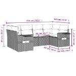 Set Divano da Giardino 6pz con Cuscini Grigio Chiaro Polyrattan