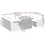 Set Divano da Giardino 10 pz con Cuscini Beige in Polyrattan