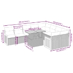 Set Divano da Giardino 10 pz con Cuscini Grigio in Polyrattan