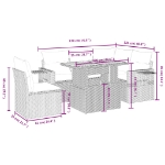 Set Divano da Giardino 6 pz con Cuscini Beige in Polyrattan