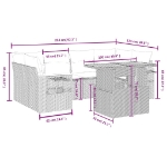 Set Divani da Giardino 7 pz con Cuscini Grigio in Polyrattan