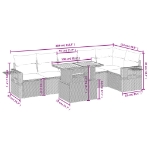 Set Divani da Giardino 7 pz con Cuscini Beige in Polyrattan