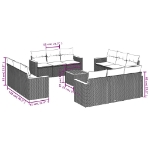 Set Divani da Giardino 13pz con Cuscini Nero in Polyrattan
