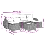 Set Divani da Giardino con Cuscini 7pz Nero Polyrattan