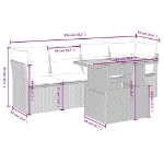 Set Divani da Giardino 5 pz con Cuscini in Polyrattan Nero