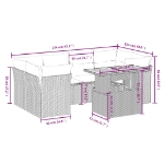 Set Divani da Giardino 7 pz con Cuscini Beige in Polyrattan