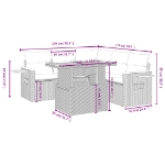 Set Divano da Giardino 6 pz con Cuscini Beige in Polyrattan
