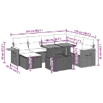 Set Divani da Giardino con Cuscini 8 pz Nero in Polyrattan