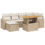 Set Divani da Giardino 11 pz con Cuscini Beige in Polyrattan