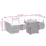 Set Divano da Giardino 8 pz con Cuscini Grigio in Polyrattan