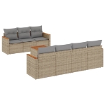 Set Divano da Giardino 8 pz con Cuscini Beige Misto Polyrattan