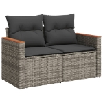 Set Divano da Giardino 8 pz con Cuscini Grigio in Polyrattan