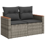 Set Divano da Giardino 10 pz con Cuscini Grigio in Polyrattan