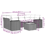 Set Divani da Giardino 7 pz con Cuscini Beige in Polyrattan