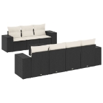 Set Divani da Giardino con Cuscini 8 pz Nero in Polyrattan