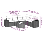 Set Divani da Giardino 7pz con Cuscini Grigio Chiaro Polyrattan