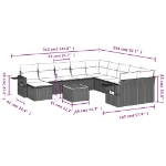 Set Divano da Giardino 12 pz con Cuscini Beige Misto Polyrattan