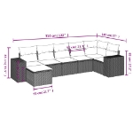 Set Divani da Giardino 7pz con Cuscini Grigio Chiaro Polyrattan