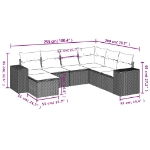 Set Divani da Giardino con Cuscini 7pz Nero Polyrattan