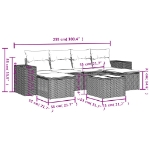 Set Divani da Giardino 7 pz con Cuscini Grigio in Polyrattan