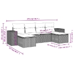 Set Divano da Giardino 6pz con Cuscini Grigio Chiaro Polyrattan