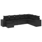 Set Divani da Giardino con Cuscini 8 pz Nero in Polyrattan