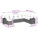 Set Divano da Giardino 8pz con Cuscini Grigio Chiaro Polyrattan