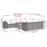 Set Divani da Giardino 11 pz con Cuscini in Polyrattan Grigio
