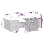 Set Divani da Giardino con Cuscini 7pz Nero Polyrattan