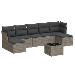 Set Divano da Giardino 8 pz con Cuscini Grigio in Polyrattan