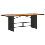 Set da Pranzo da Giardino 9 pz con Cuscini Nero in Polyrattan