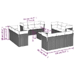 Set Divano da Giardino 13 pz con Cuscini Beige in Polyrattan