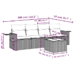 Set Divani da Giardino 5 pz con Cuscini in Polyrattan Nero