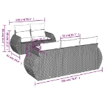 Set Divano da Giardino 6 pz con Cuscini Nero in Polyrattan