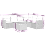 Set Divani da Giardino con Cuscini 7pz Nero Polyrattan