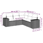 Set Divano da Giardino 5 pz con Cuscini Marrone in Polyrattan