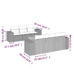 Set Divani da Giardino con Cuscini 7pz Nero Polyrattan
