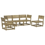 Set Divani da Giardino 5 pz in Legno Impregnato di Pino