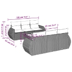 Set Divani da Giardino 7 pz con Cuscini Grigio in Polyrattan
